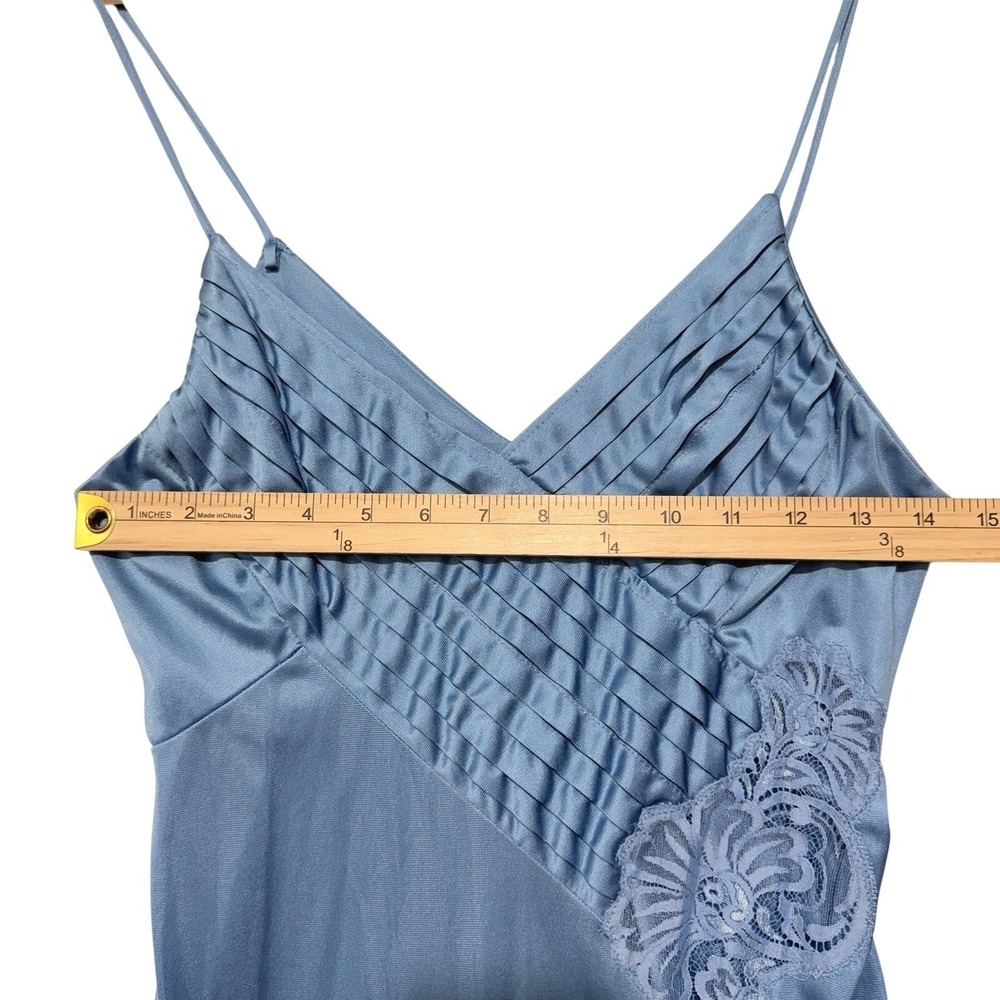 Vintage Lily of France Blue Lace Peignoir Set Robe & Nightgown Lingerie Small - Picture 3 of 9